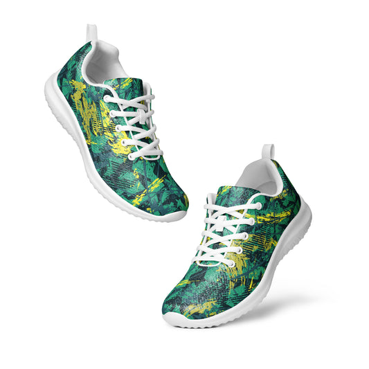 green yellow jersey pattern Men’s athletic shoes