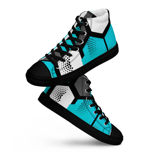 Black Spot Pattern Men’s high top canvas shoes