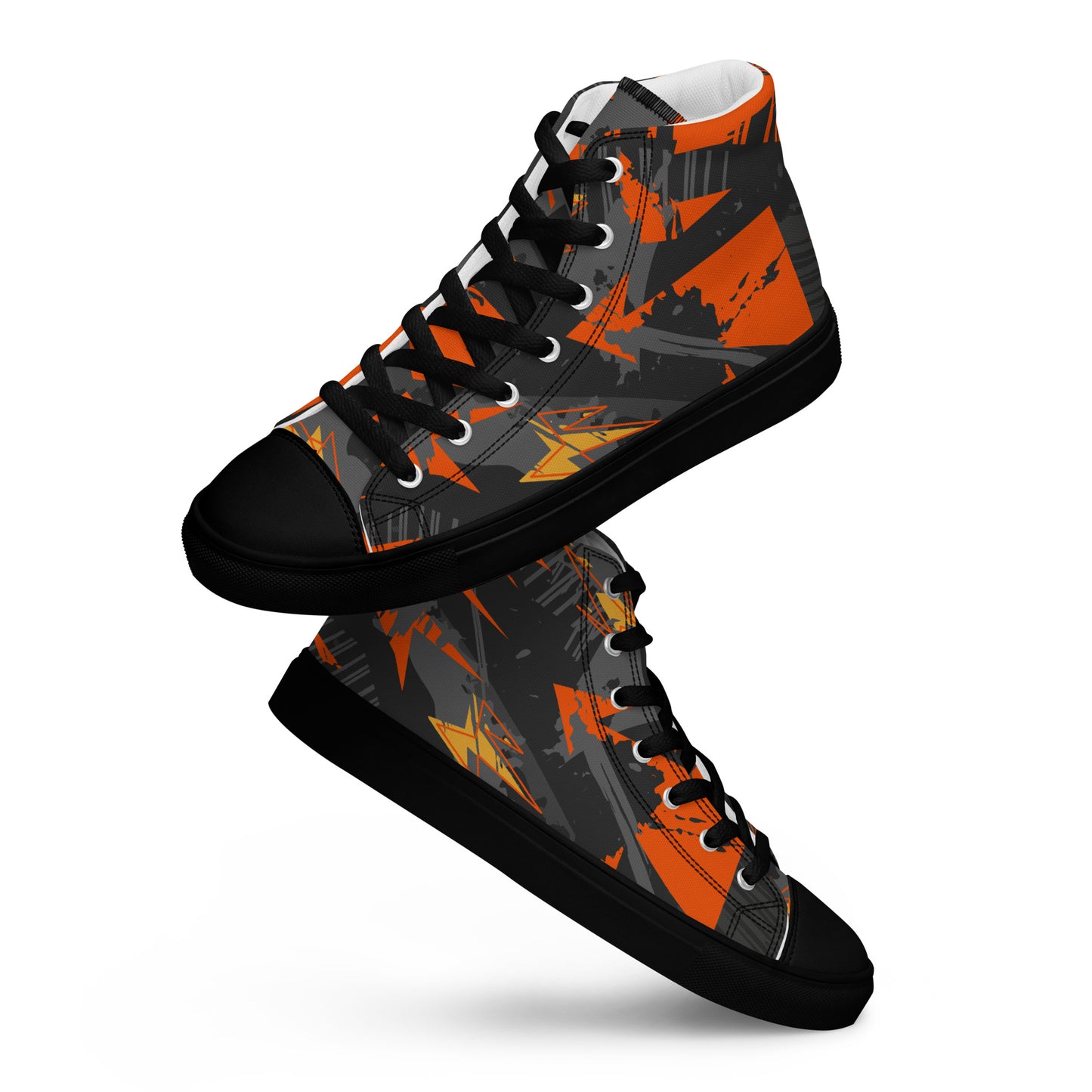 Black Chromatic Angles Men’s high top canvas shoes