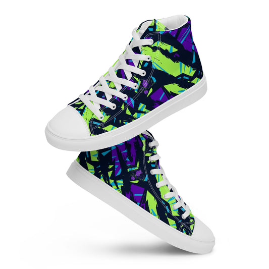 White Tiger-Zebra Men’s high top canvas shoes