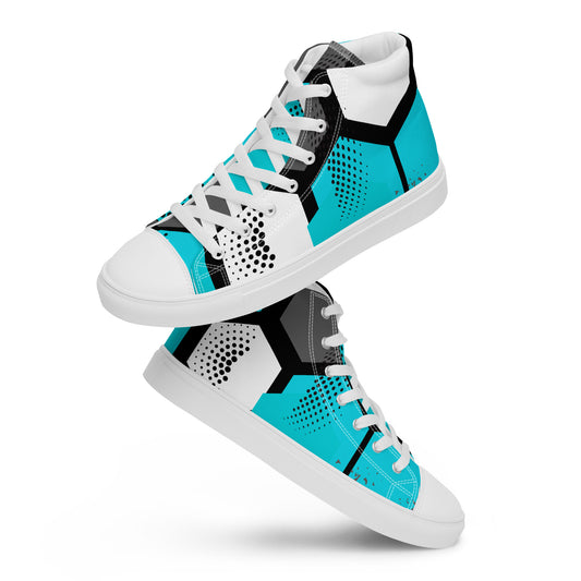 White Spot Pattern Men’s high top canvas shoes