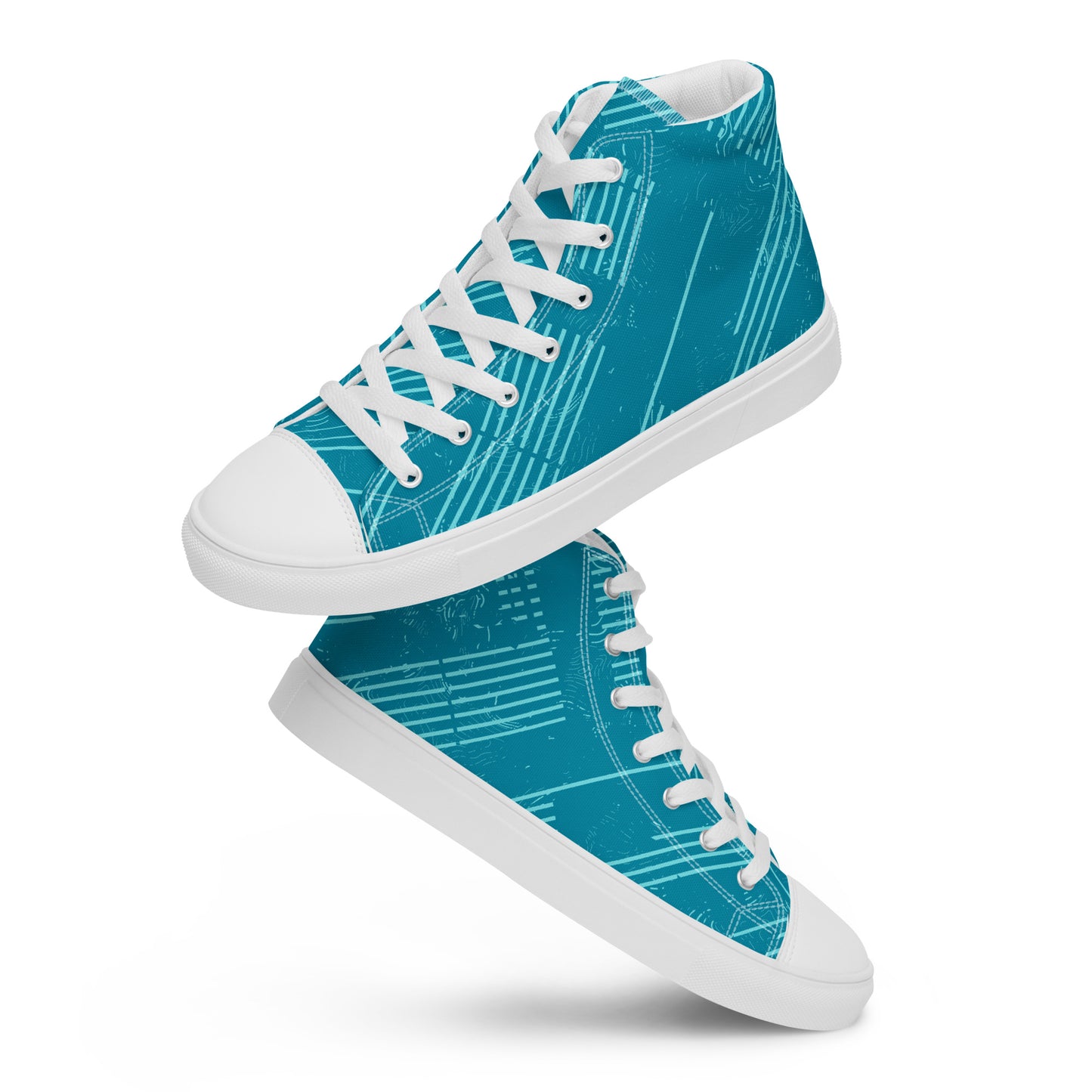 White Refreshing and Tranquil Men’s high top canvas shoes