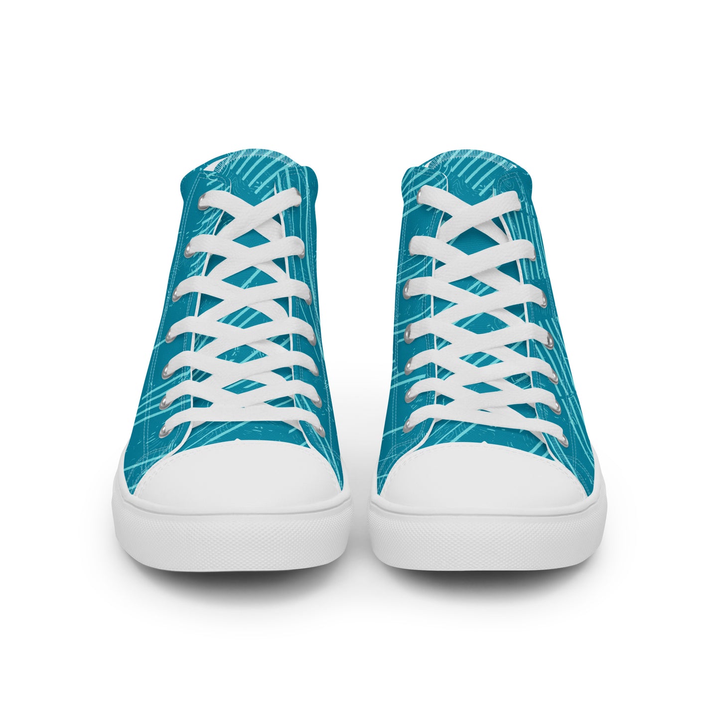 White Refreshing and Tranquil Men’s high top canvas shoes