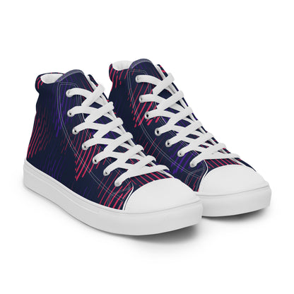 White Blissful Blossom Men’s high top canvas shoes