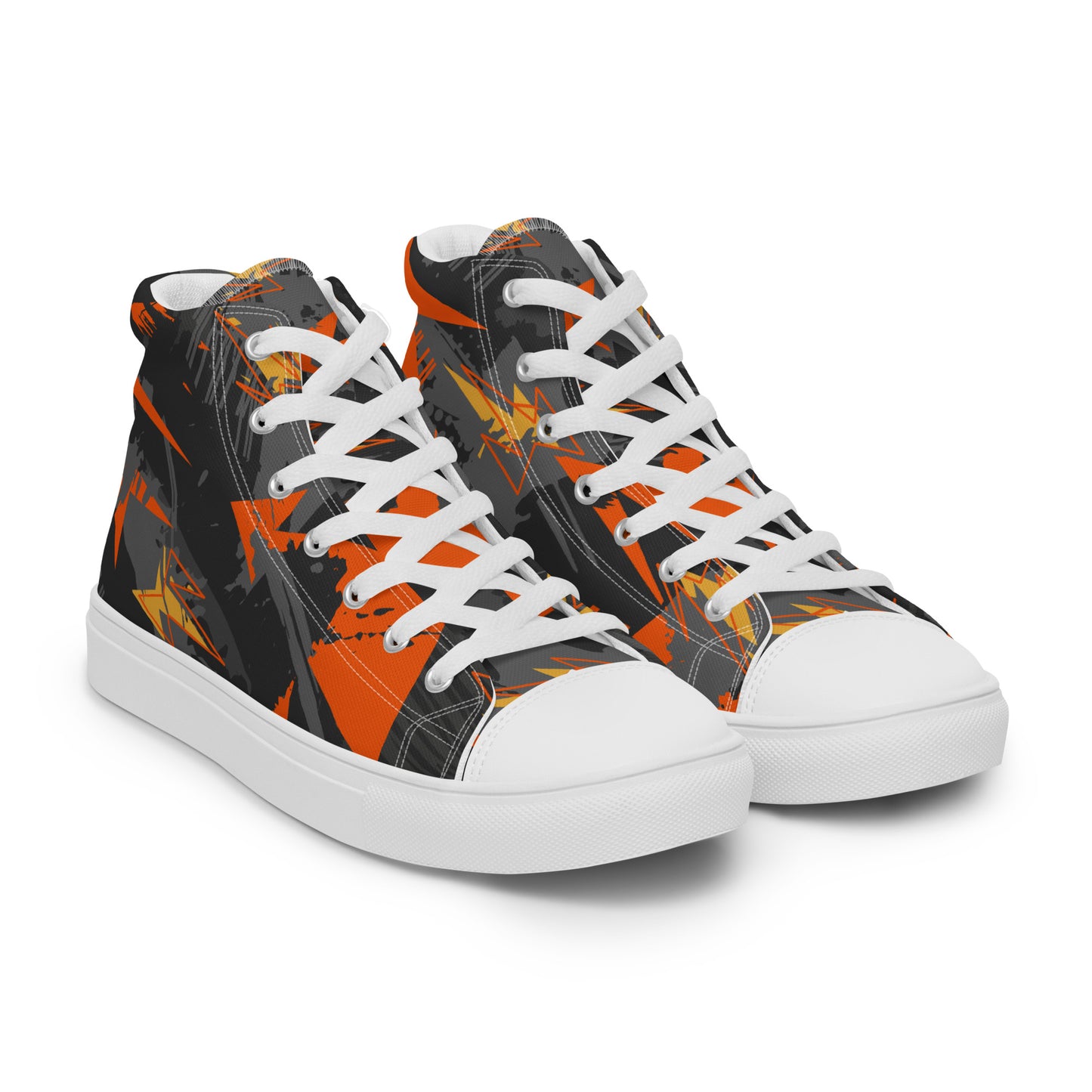 White Chromatic Angles Men’s high top canvas shoes