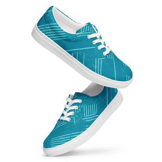 Refreshing and Tranquil Men’s lace-up canvas shoes