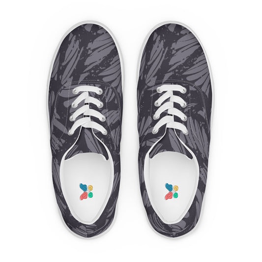 Gray Veins Men’s lace-up canvas shoes