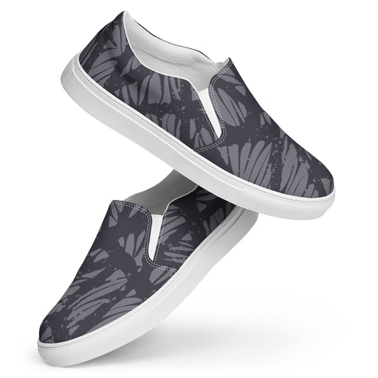 Gray Veins Men’s slip-on canvas shoes