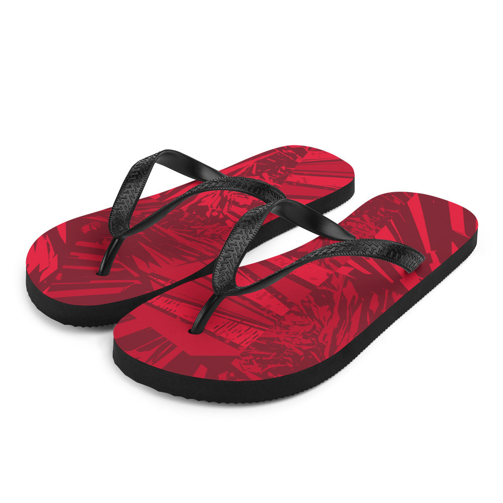 Red jersey pattern Flip-Flops