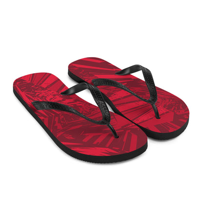 Red jersey pattern Flip-Flops