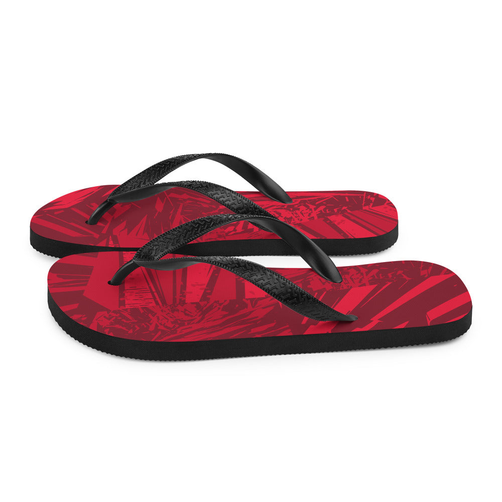 Red jersey pattern Flip-Flops