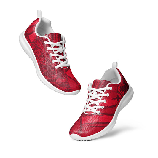 Red jersey pattern Women’s athletic shoes