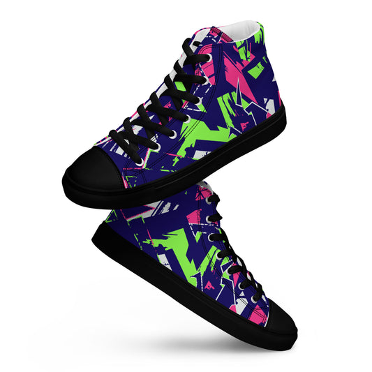 Black Pastel Marine Women’s high top canvas shoes