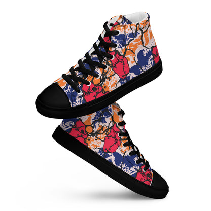 Black Chromatic Veins Women’s high top canvas shoes