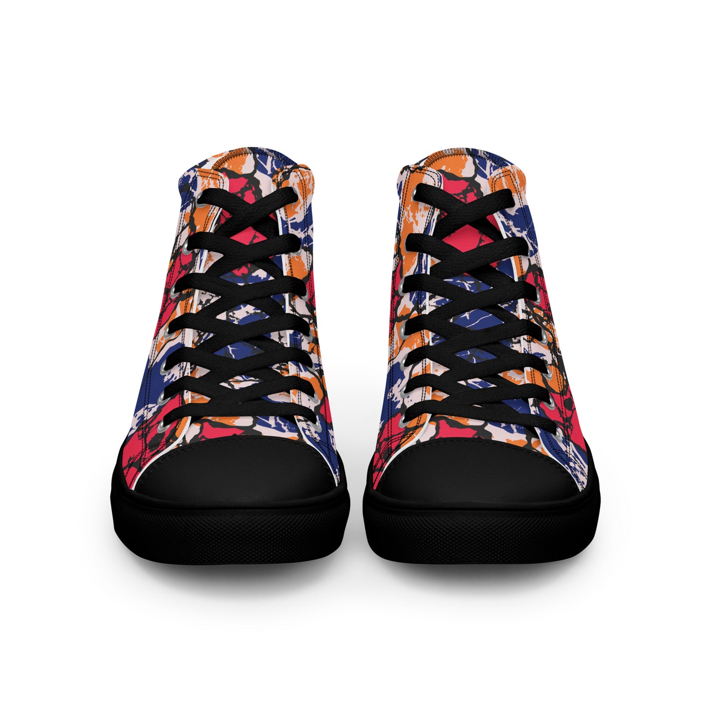 Black Chromatic Veins Women’s high top canvas shoes