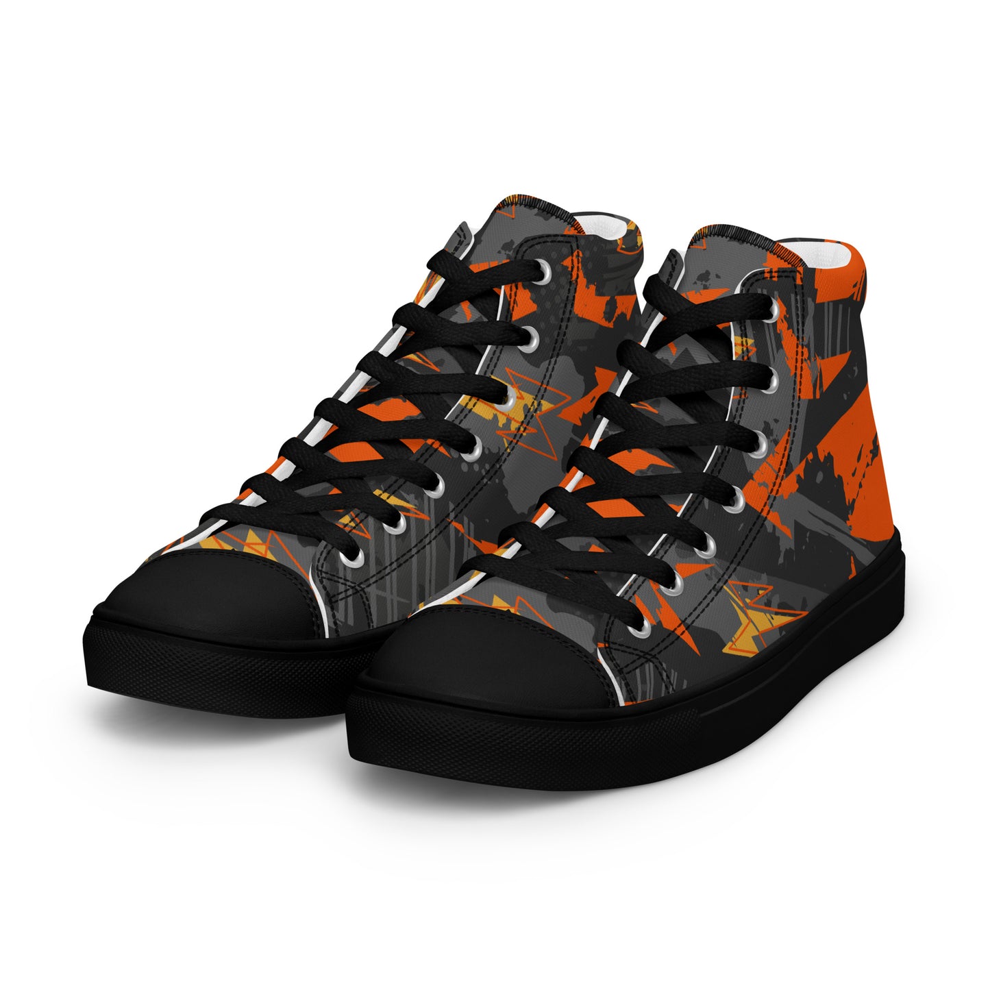 Black Chromatic Angles Women’s high top canvas shoes