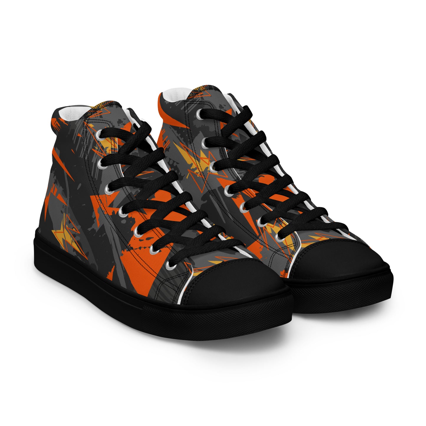 Black Chromatic Angles Women’s high top canvas shoes