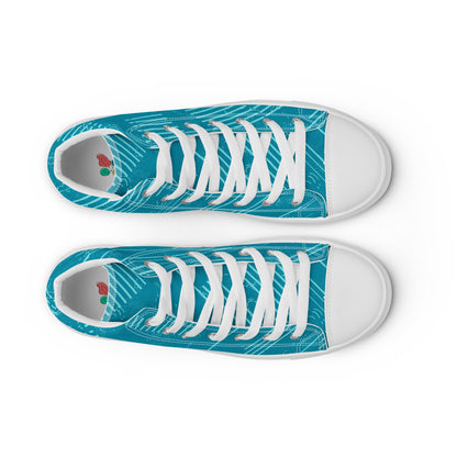 White Refreshing and Tranquil Women’s high top canvas shoes