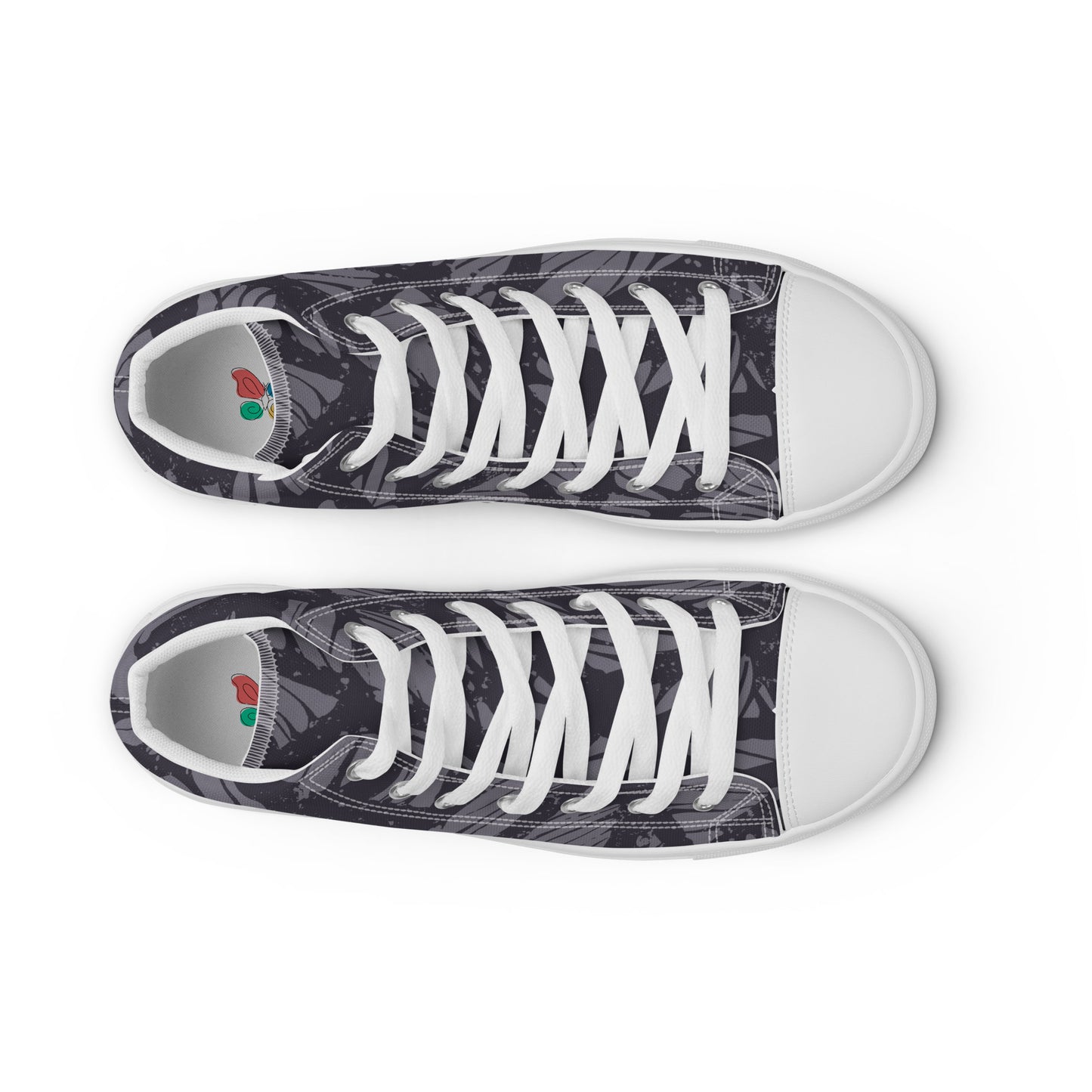 White Gray Veins Women’s high top canvas shoes