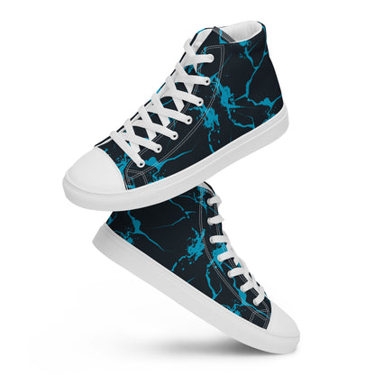 White Nautical Waves Women’s high top canvas shoes