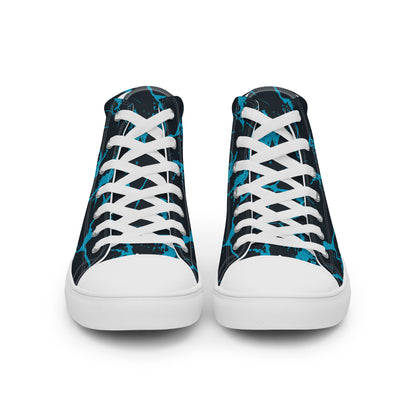 White Nautical Waves Women’s high top canvas shoes