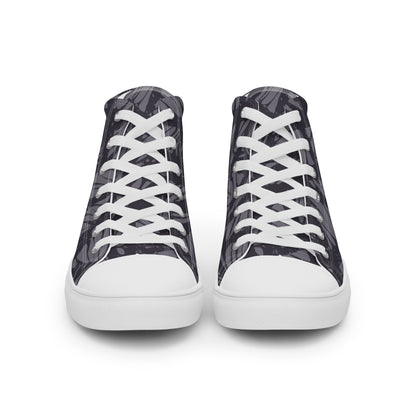 White Gray Veins Women’s high top canvas shoes