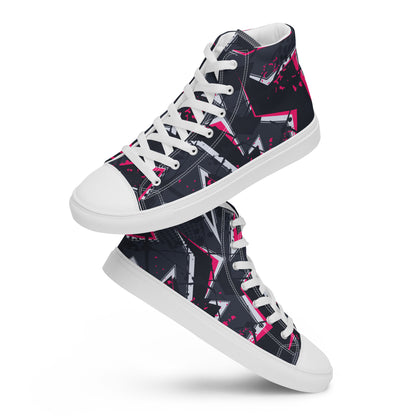 White Subtle Elegance Women’s high top canvas shoes