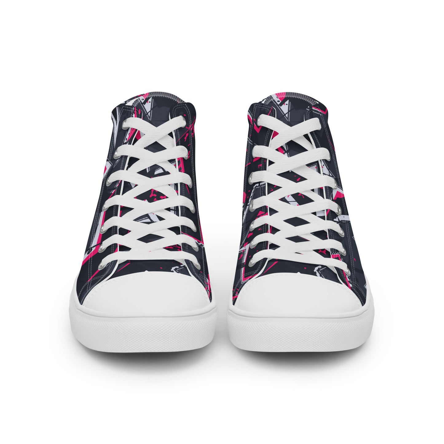 White Subtle Elegance Women’s high top canvas shoes