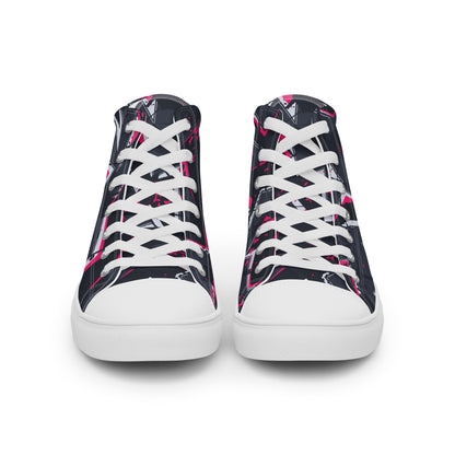 White Subtle Elegance Women’s high top canvas shoes