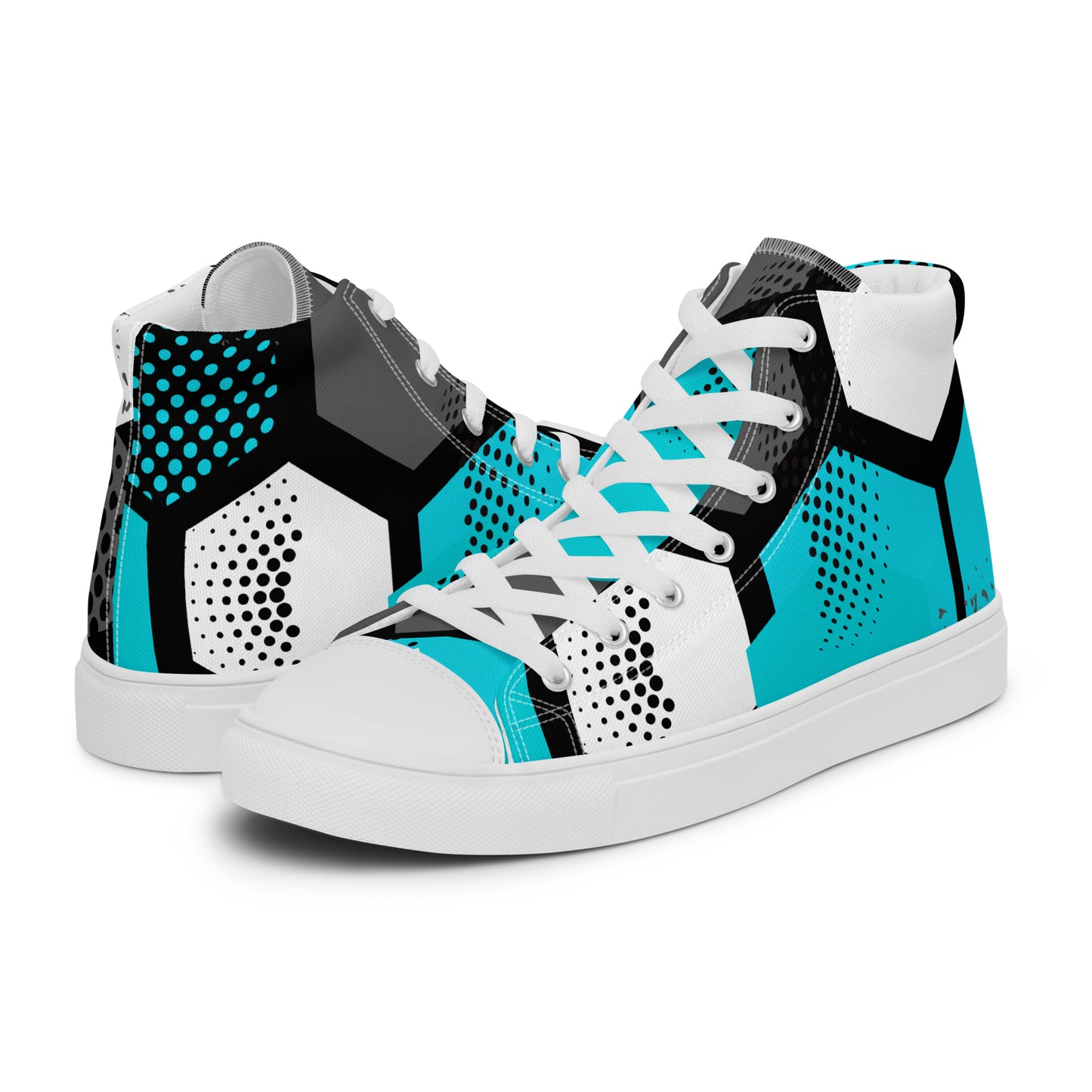 White Spot Pattern Women’s high top canvas shoes