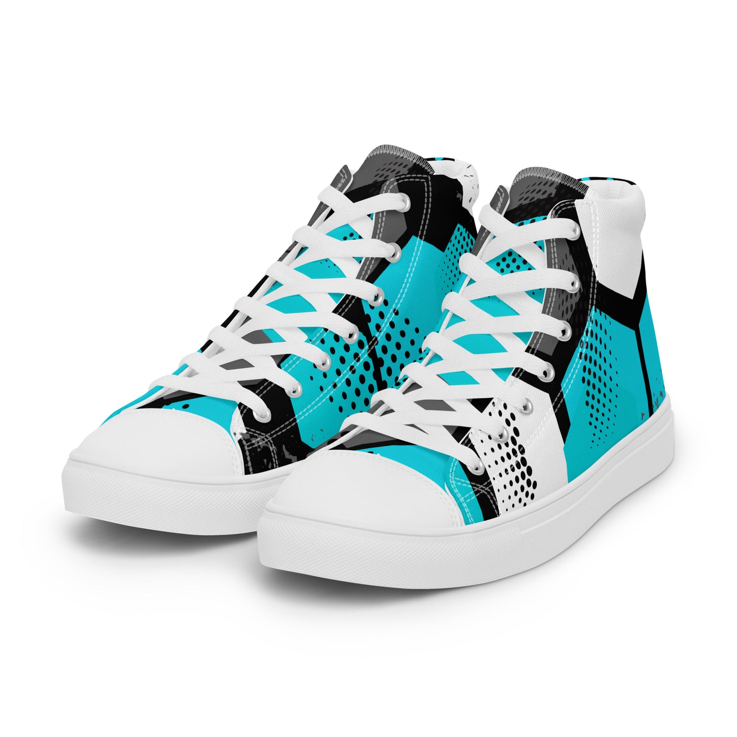 White Spot Pattern Women’s high top canvas shoes