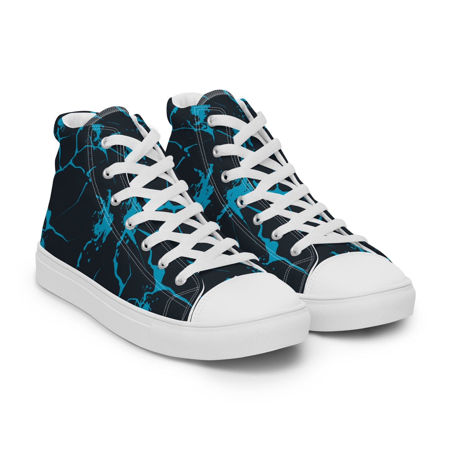 White Nautical Waves Women’s high top canvas shoes