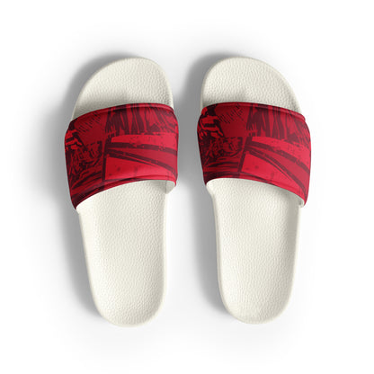 Red jersey pattern Women's slides