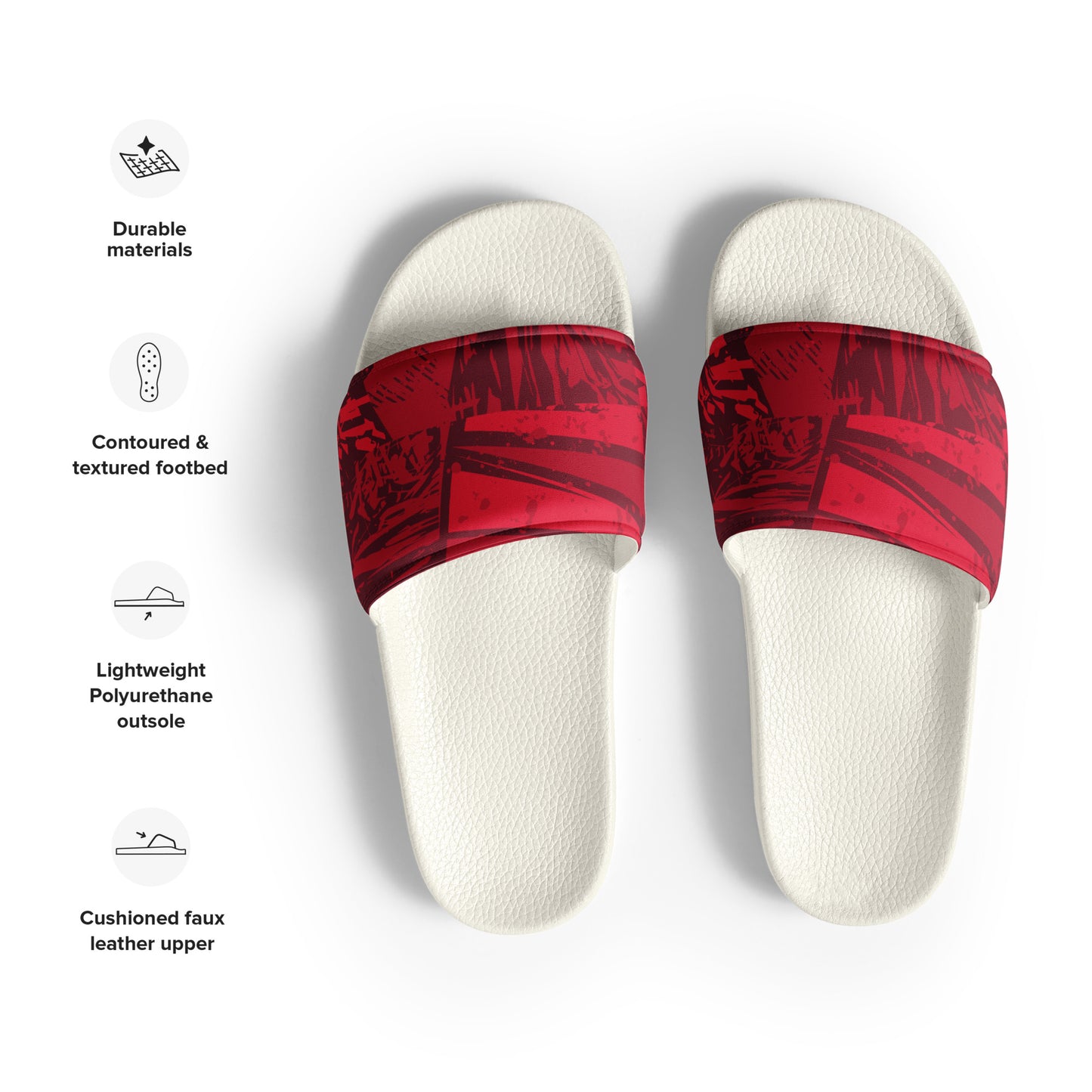 Red jersey pattern Women's slides