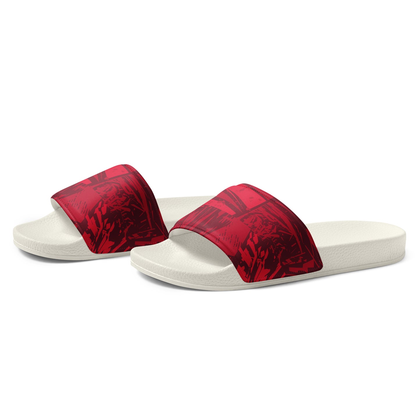 Red jersey pattern Women's slides