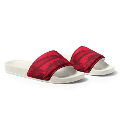 Red jersey pattern Women's slides